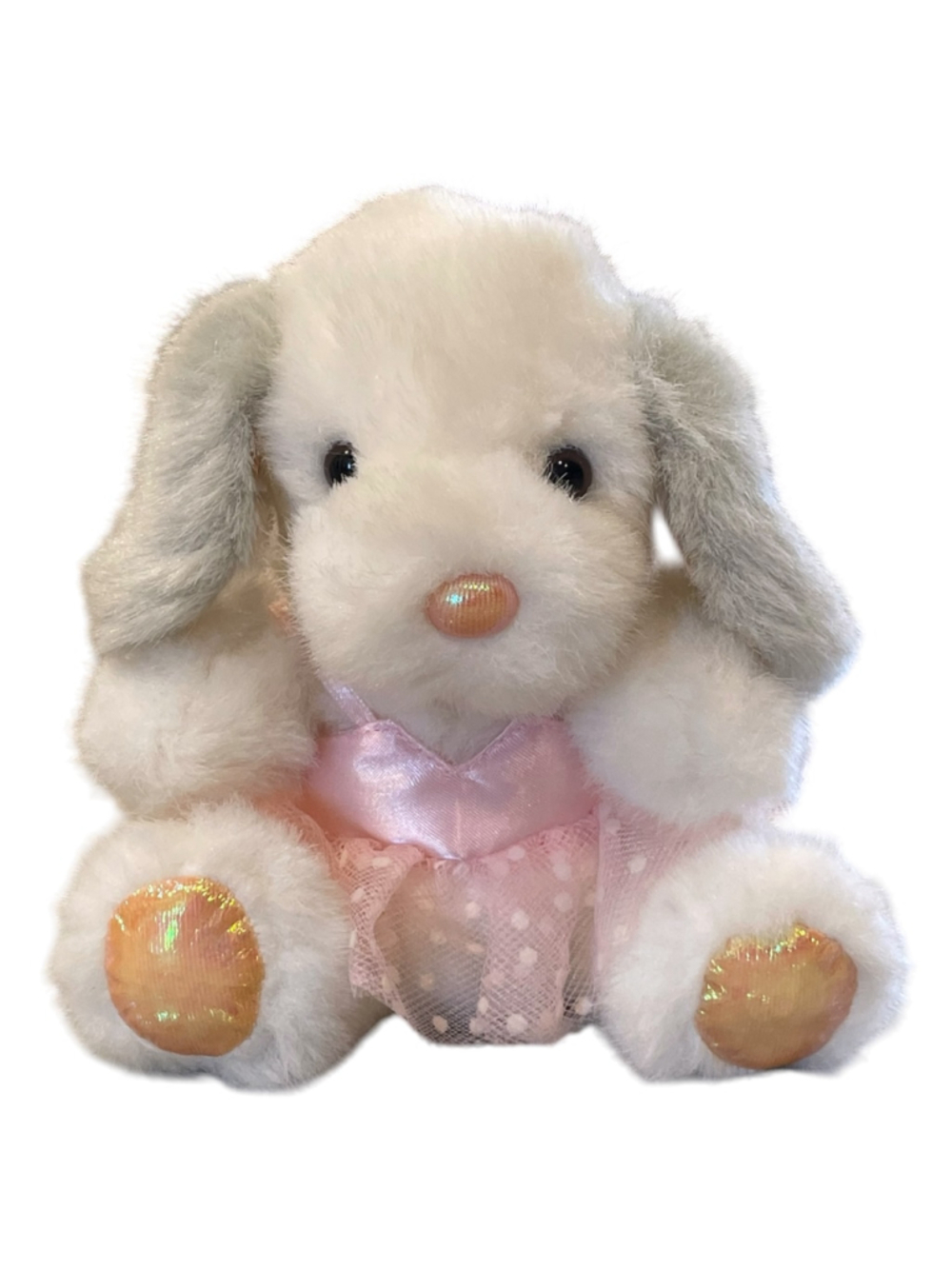 Russ Berrie Pirouette Pets Puppy Dog Ballerina Stuffed Animal Toy White Pink